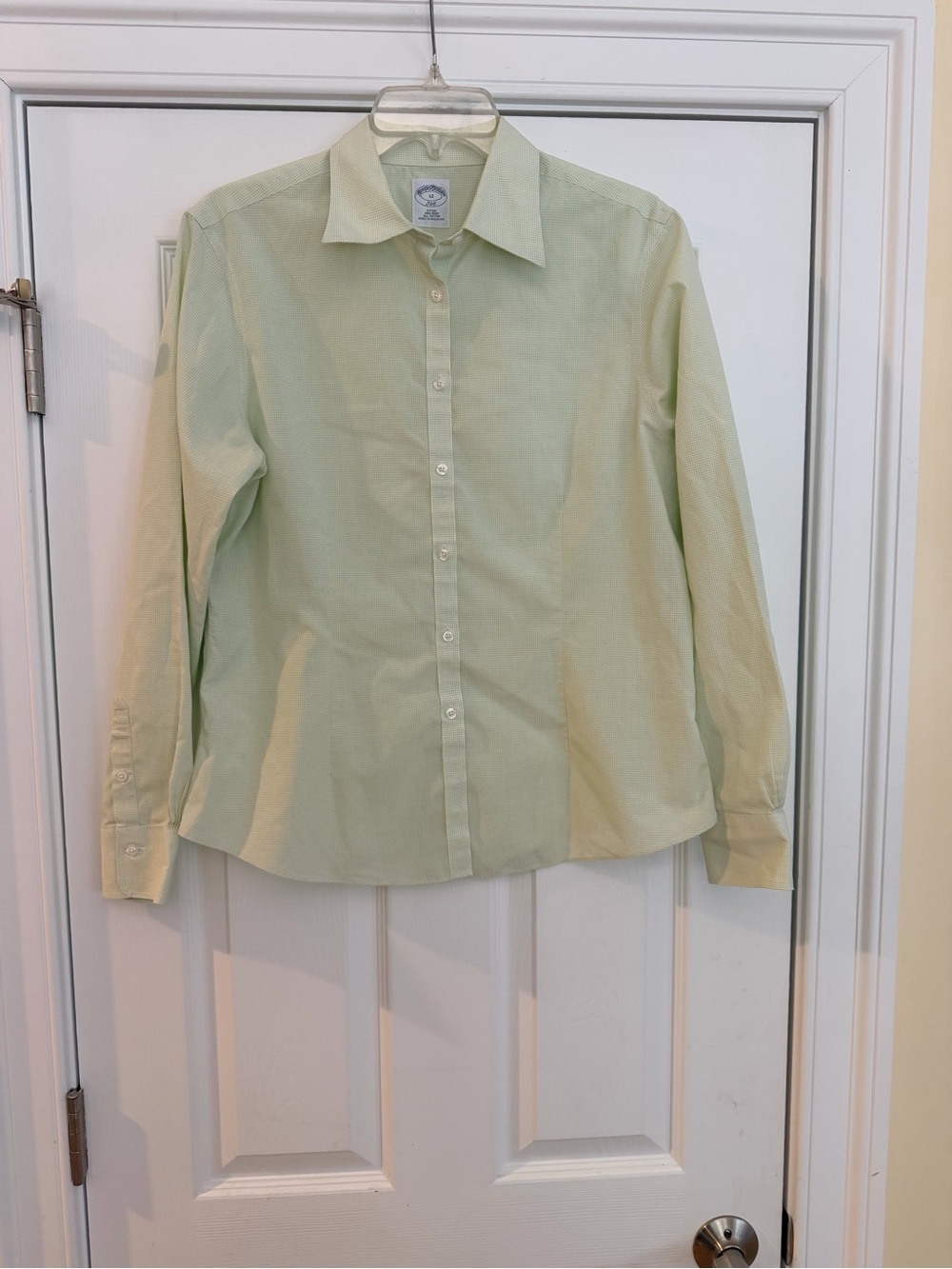 Ladies Size 12 "Brooks Brothers" Light Green Button-Down Shirt GUC